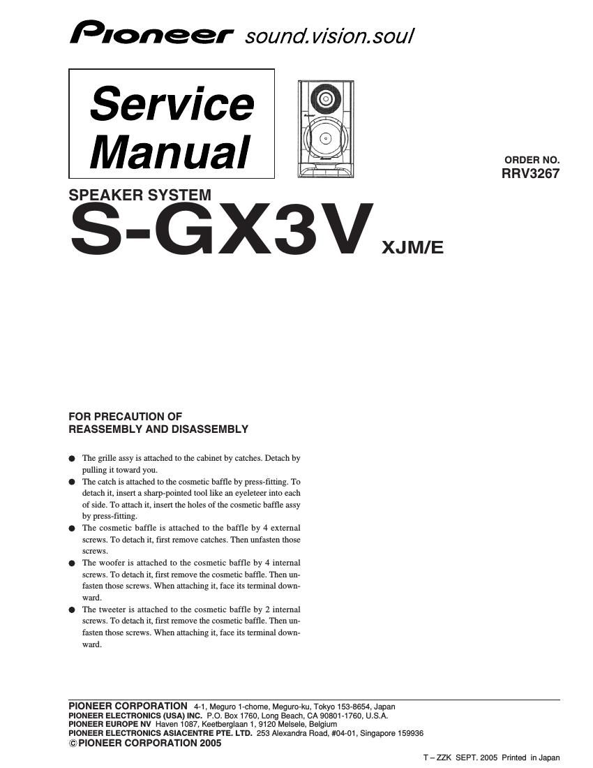 pioneer s gx3v service manual