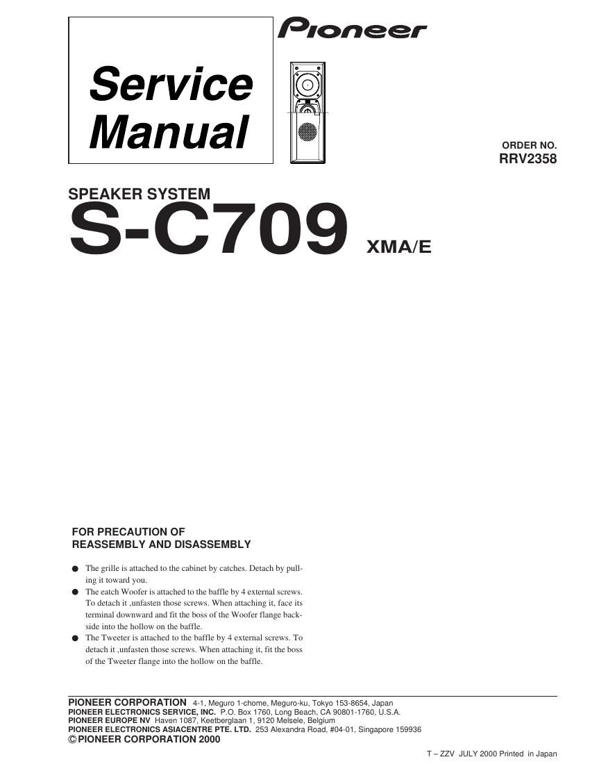 pioneer sc 709 service manual