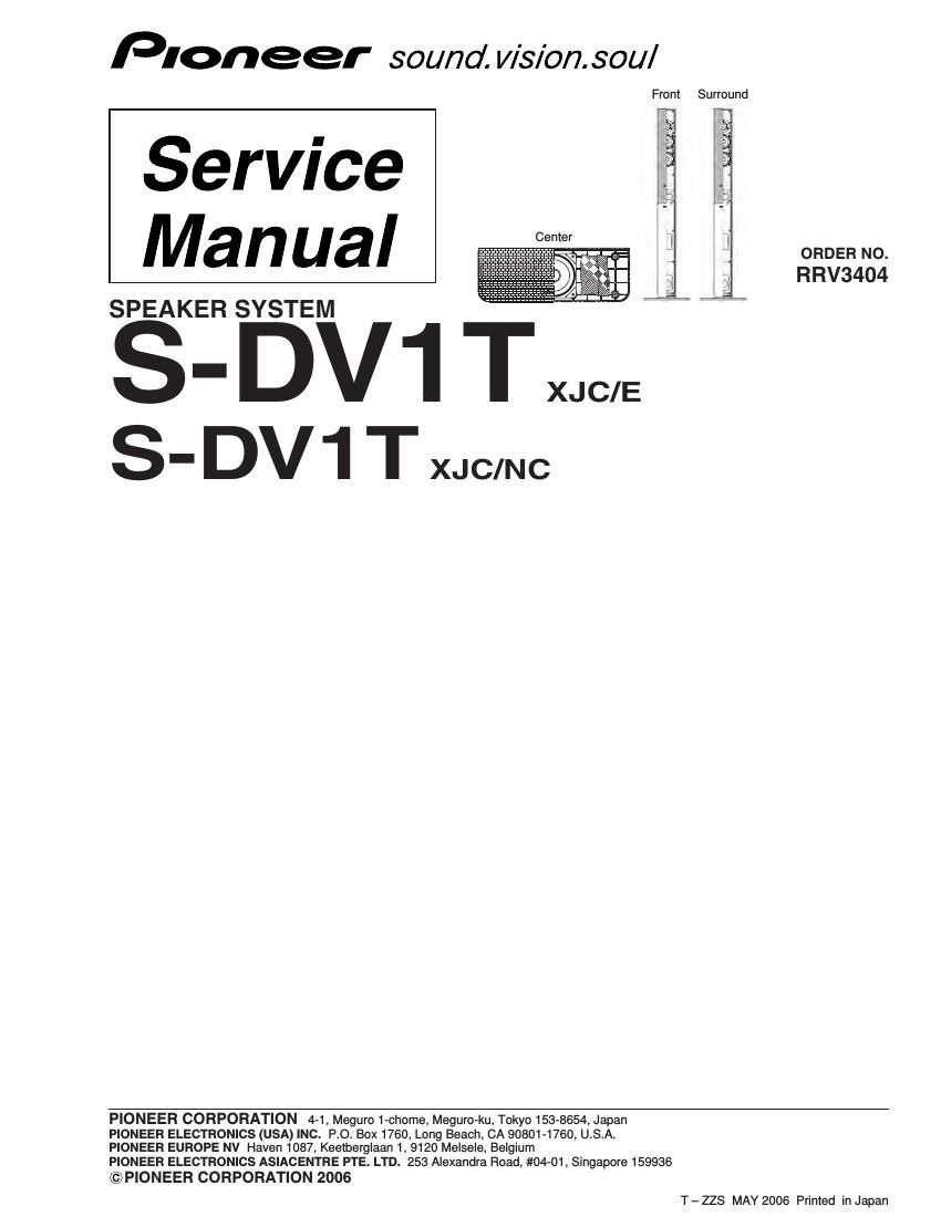 pioneer sdv 1 t service manual