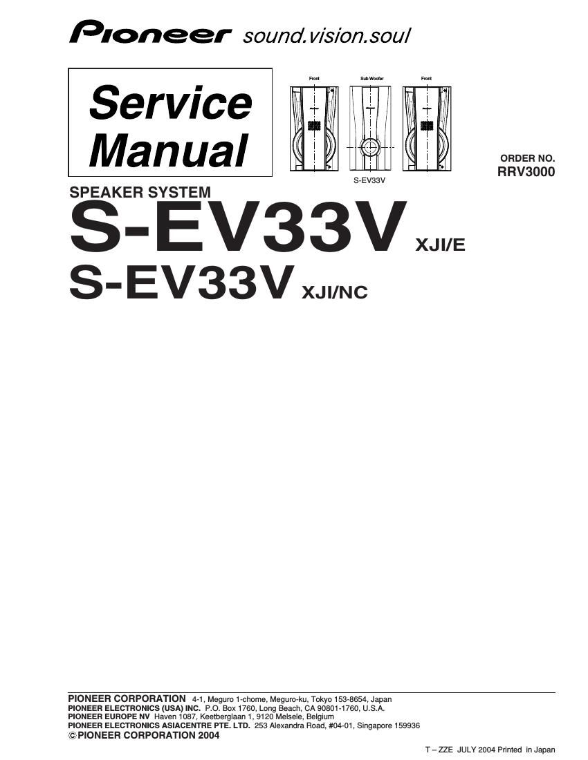 pioneer sev 33 v service manual