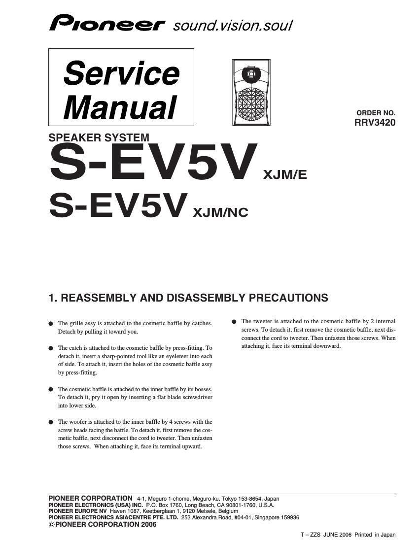 pioneer sev 5 v service manual