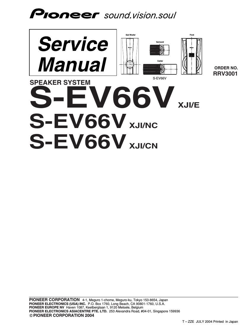 pioneer sev 66 v service manual