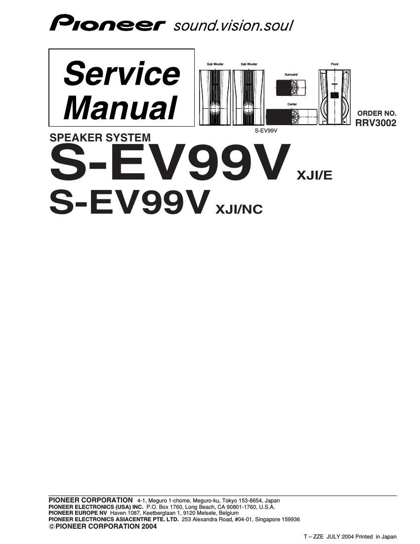 pioneer sev 99 v service manual