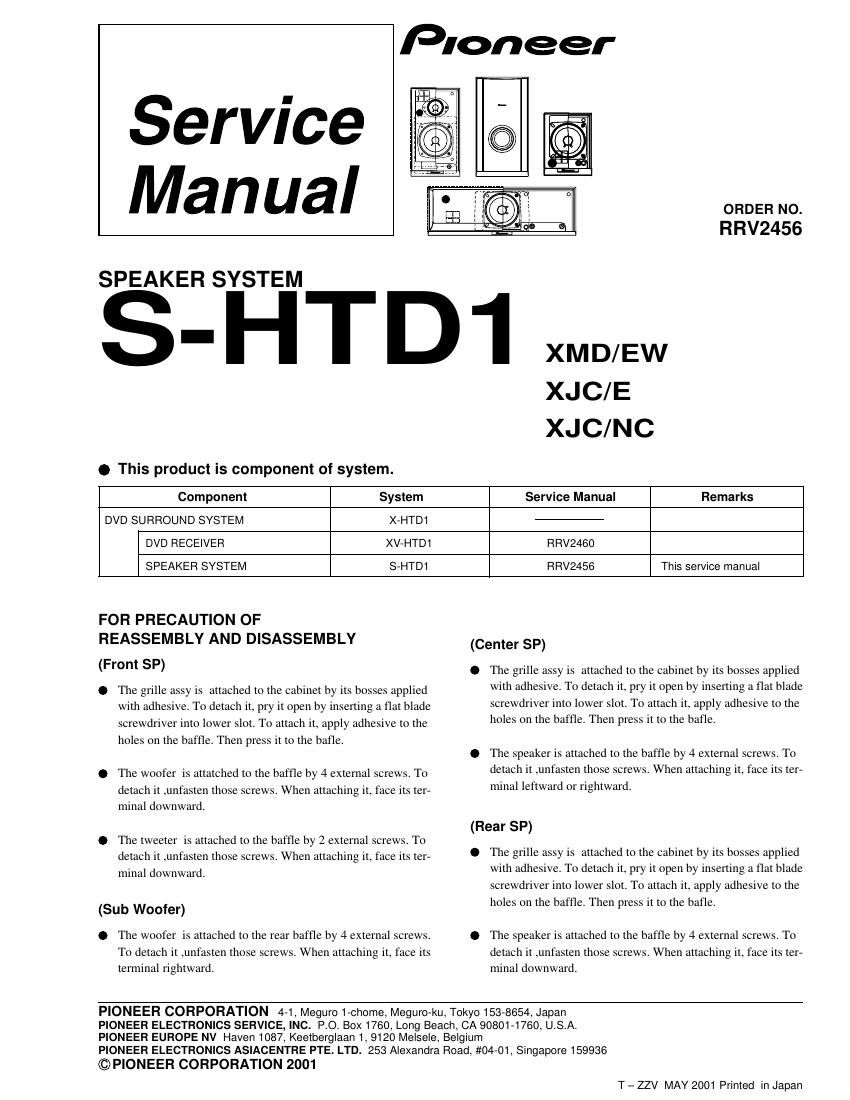 pioneer shtd 1 service manual