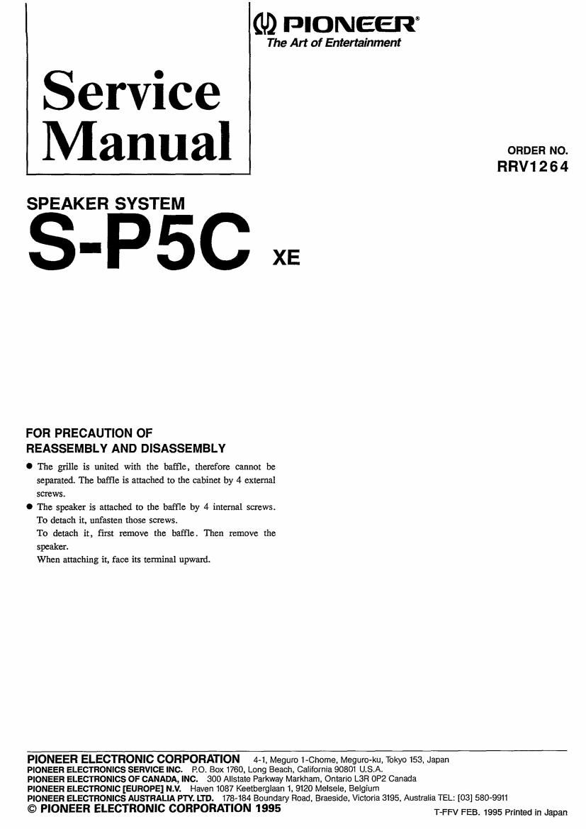 pioneer sp 5 c service manual