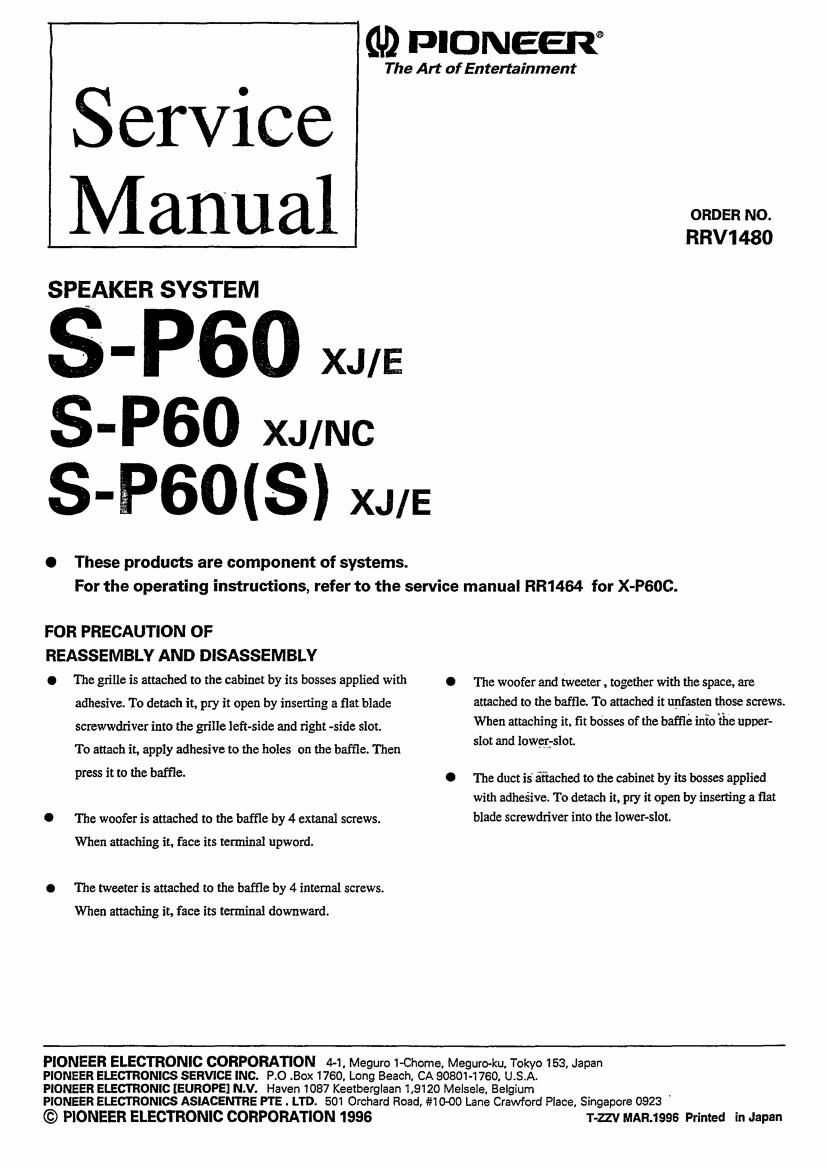 pioneer sp 60 service manual