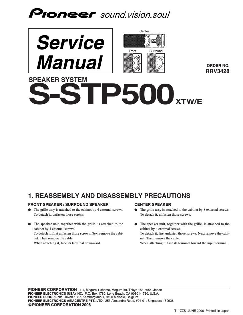 pioneer sstp 500 service manual