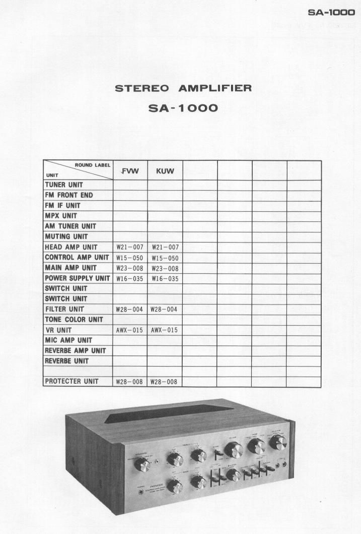 pioneer sa 1000 schematic