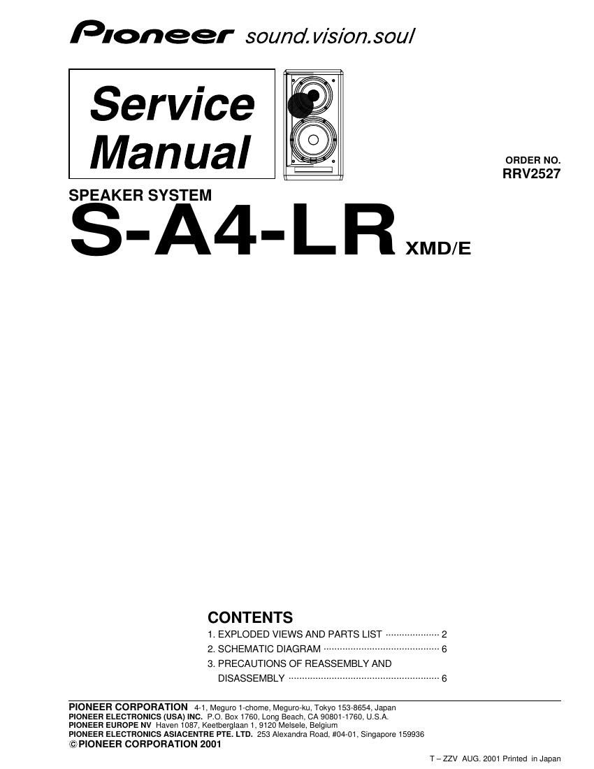 pioneer sa 4 l service manual