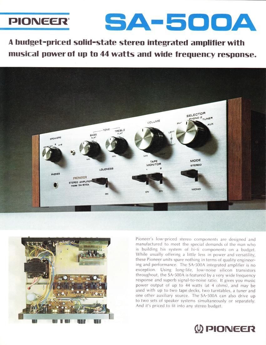 pioneer sa 500 a brochure