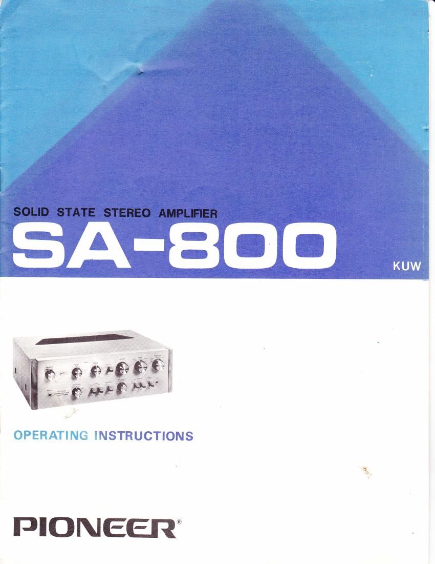 pioneer sa 800 owners manual