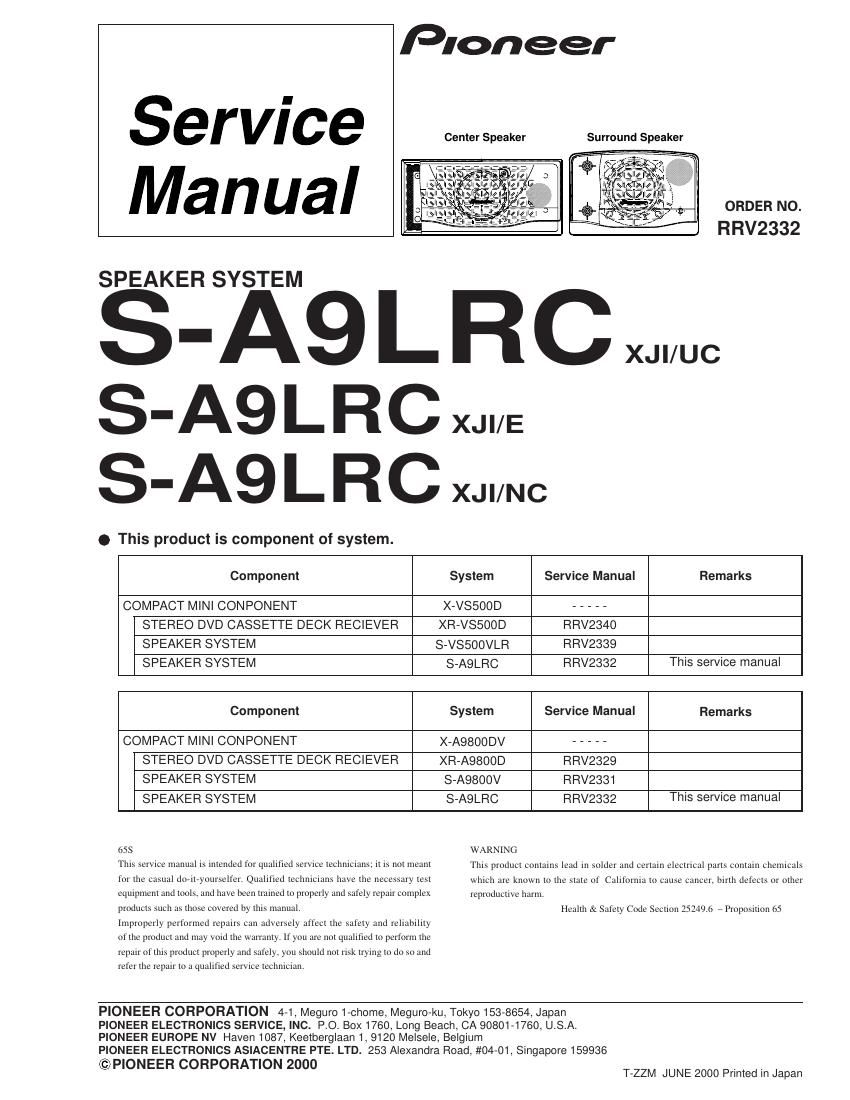 pioneer sa 9 lrc service manual