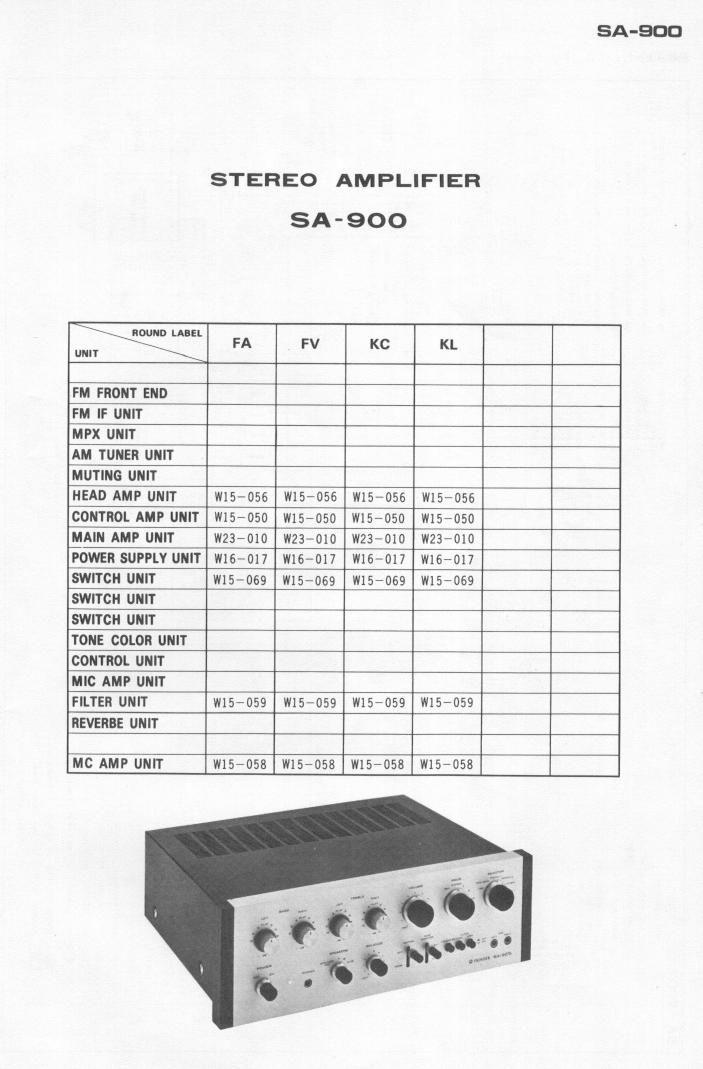 pioneer sa 900 schematic