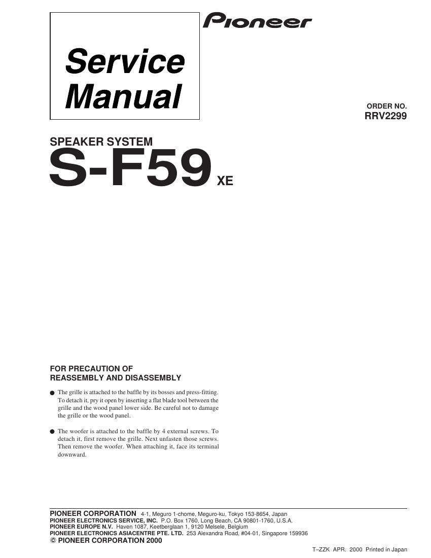 pioneer s f59 service manual