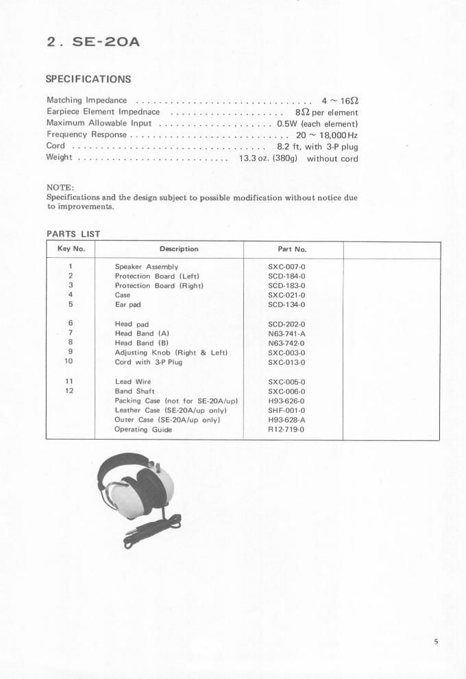 pioneer se 20 a service manual