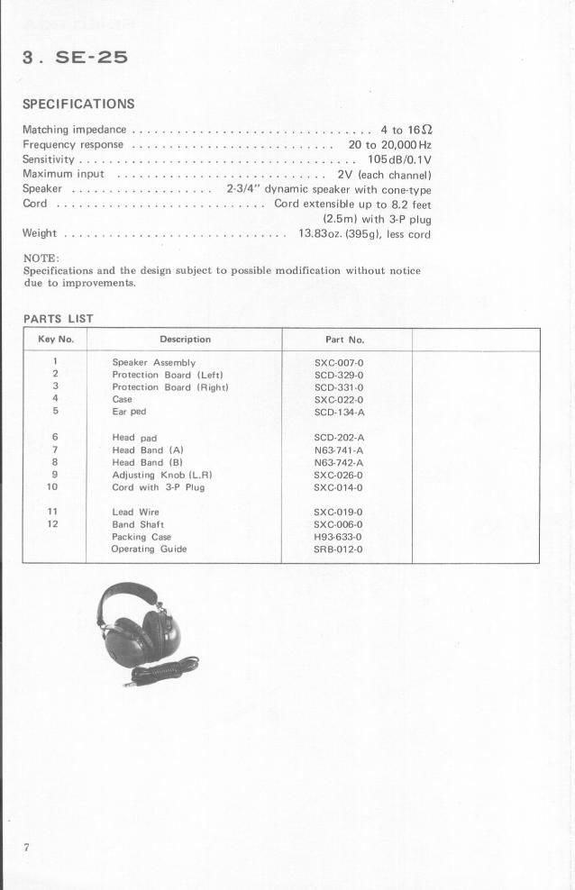 pioneer se 25 service manual