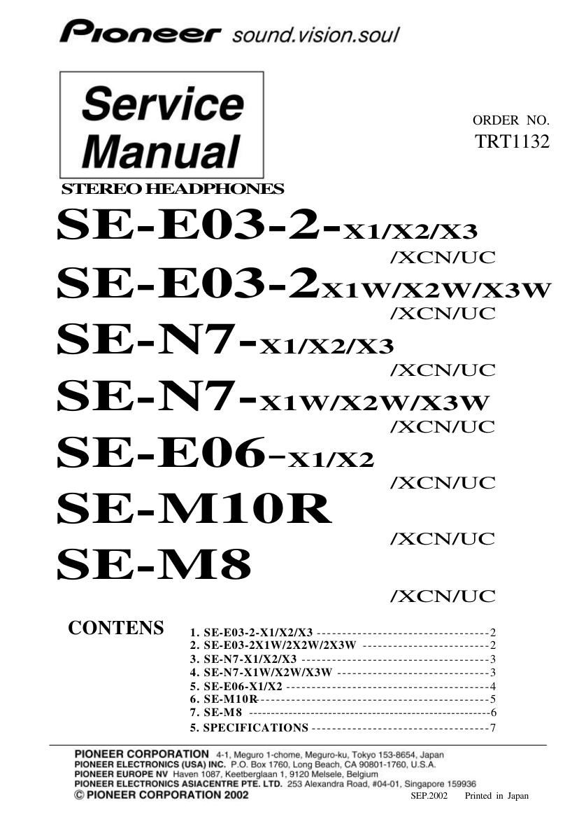 pioneer sem 10 r service manual