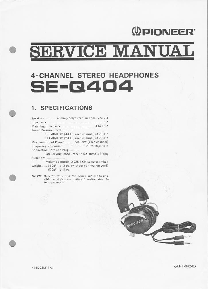 pioneer seq 404 service manual