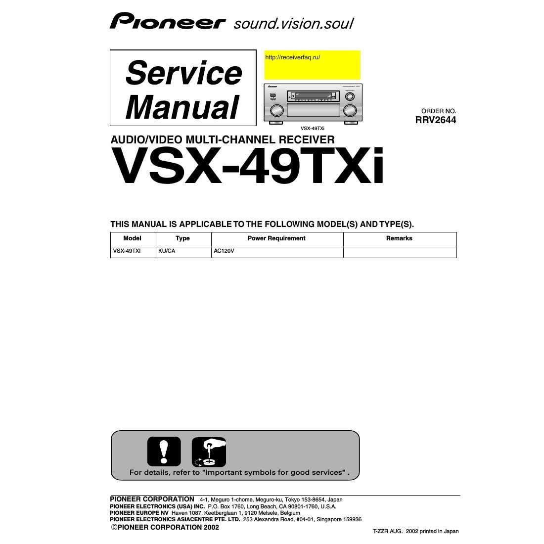 pioneer vsx 49 txi schematic