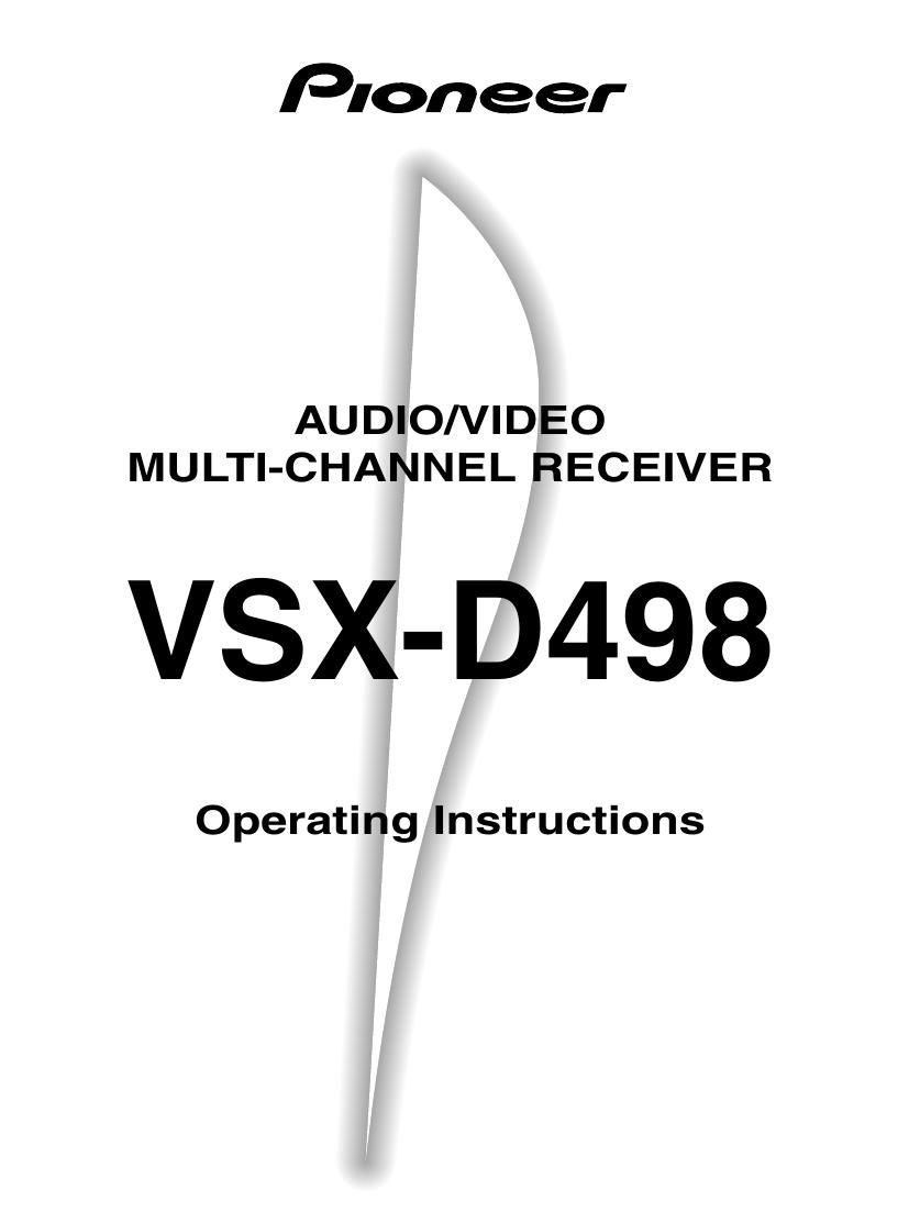 pioneer vsxd 498 owners manual