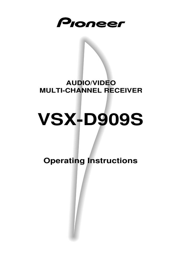 pioneer vsxd 909 owners manual