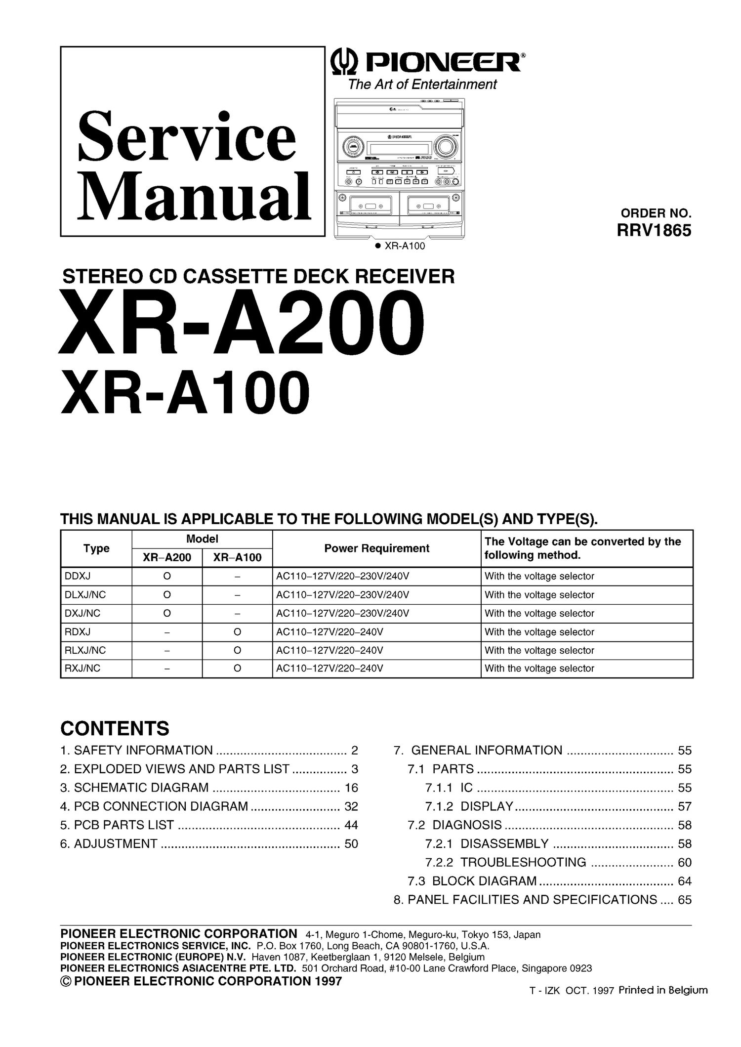 pioneer xra 200 service manual