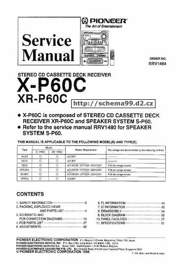 pioneer xrp 60 c service manual