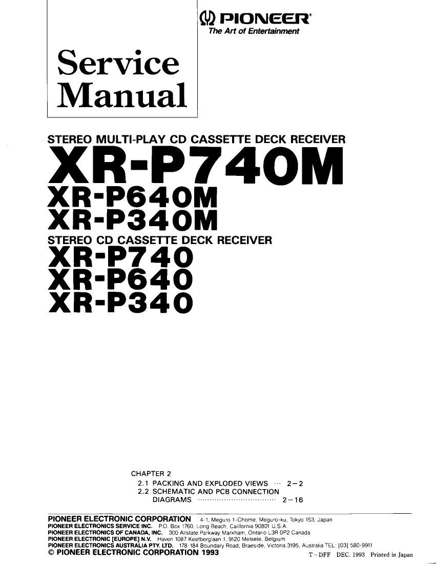 pioneer xrp 640 m service manual