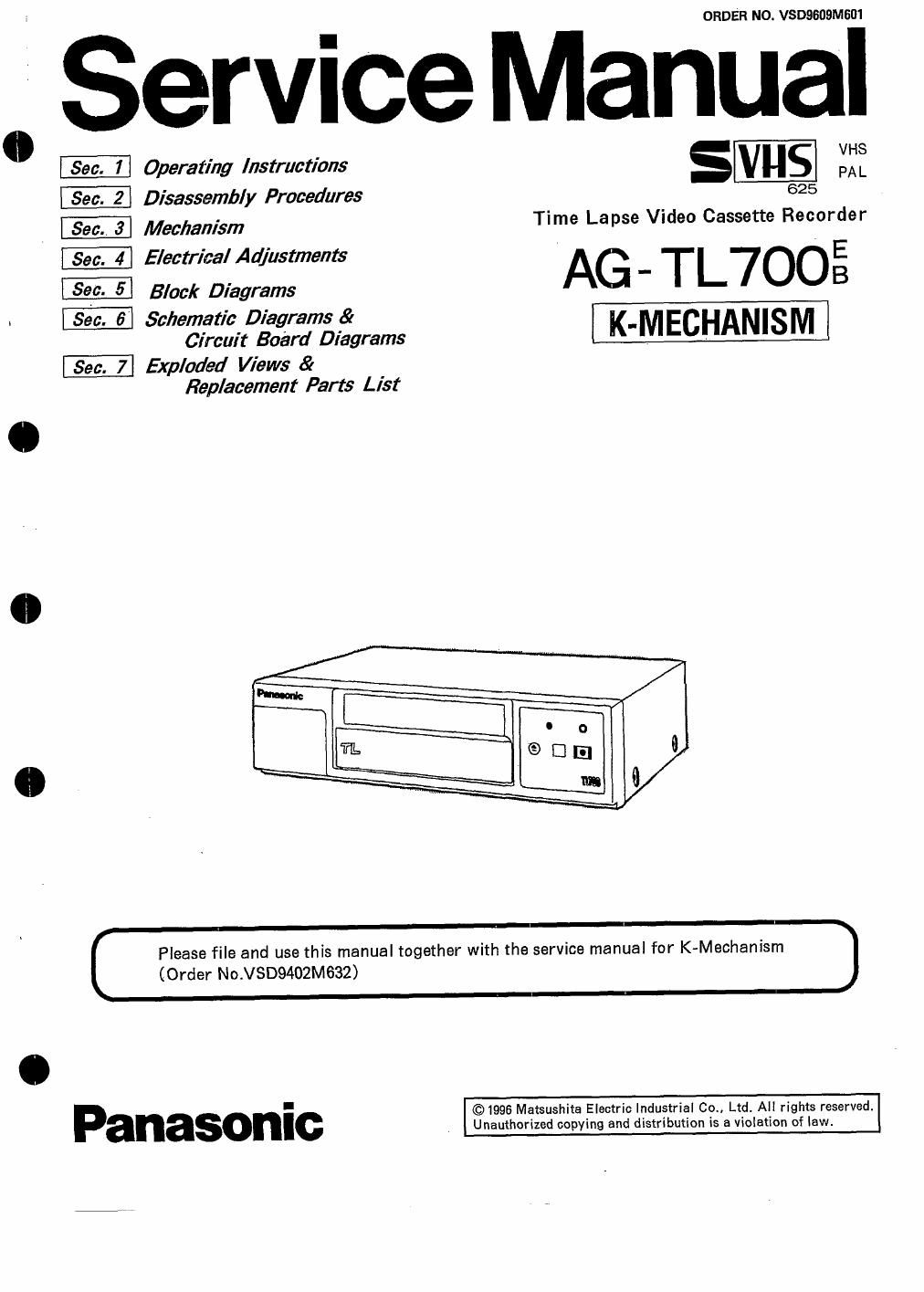 panasonic ag tl 700 service manual