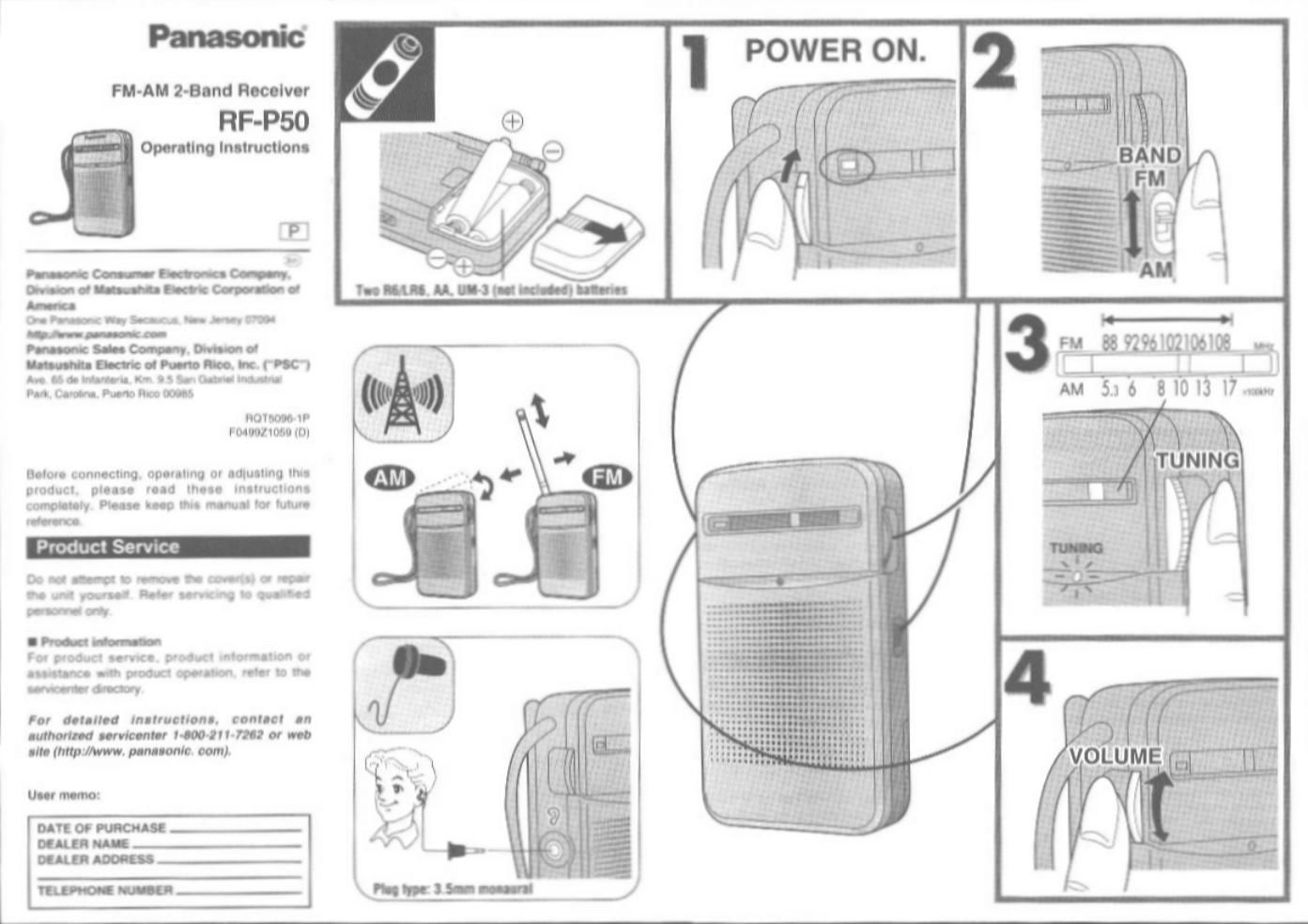 panasonic rf p 50 owners manual