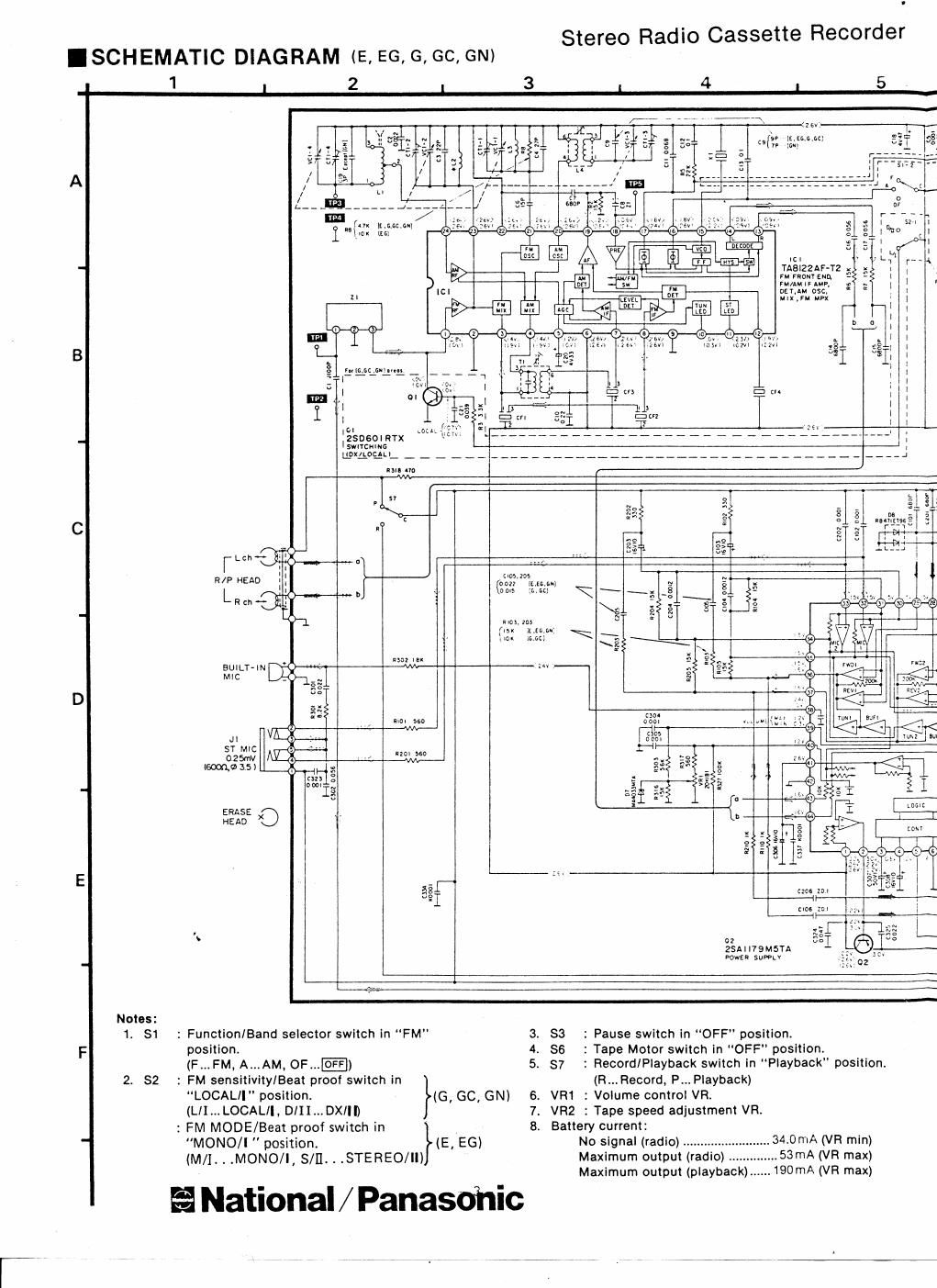 panasonic rq a60 schematics