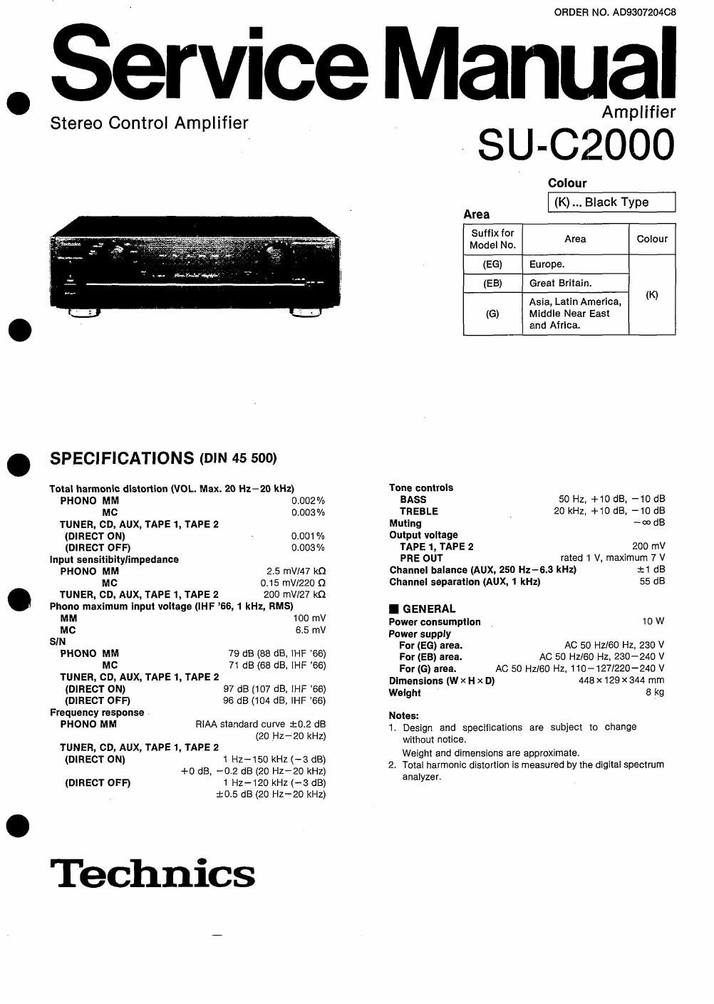 panasonic su c 2000 service manual