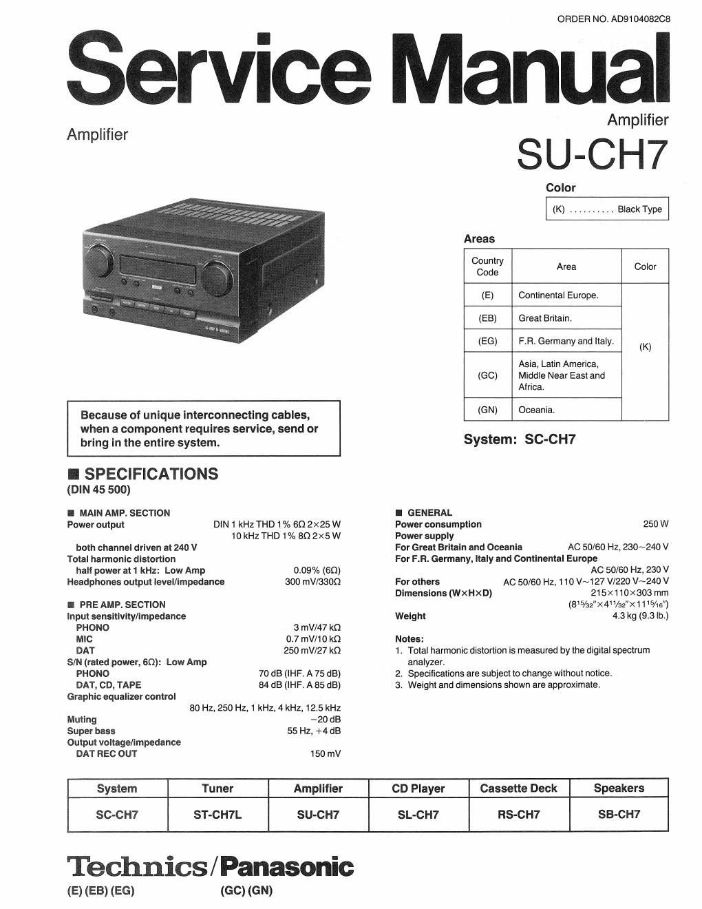 panasonic su ch 7 service manual