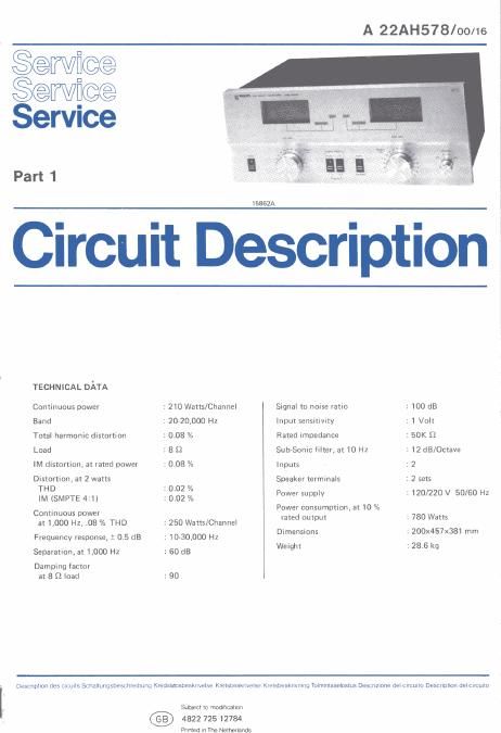 philips 22 ah 578 int service manual