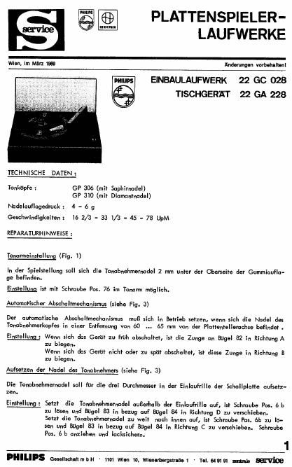 philips 22 ga 228 service manual