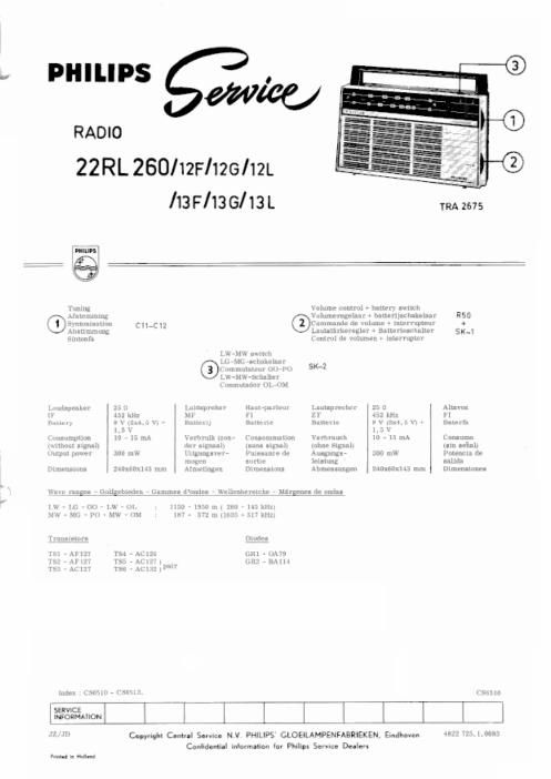 philips 22 rl 260 service manual