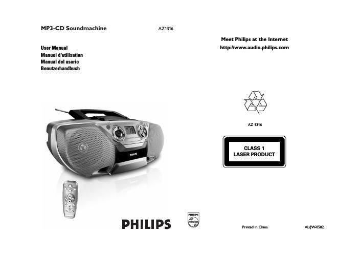 philips az 1316 owners manual