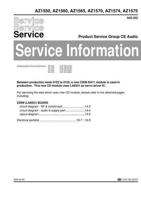 philips az 1550 schematic