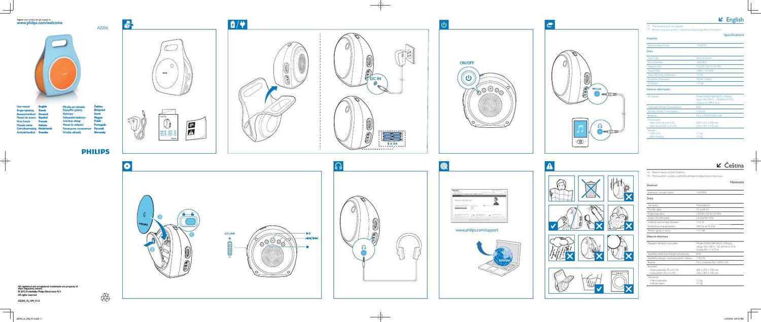 philips az 250 owners manual