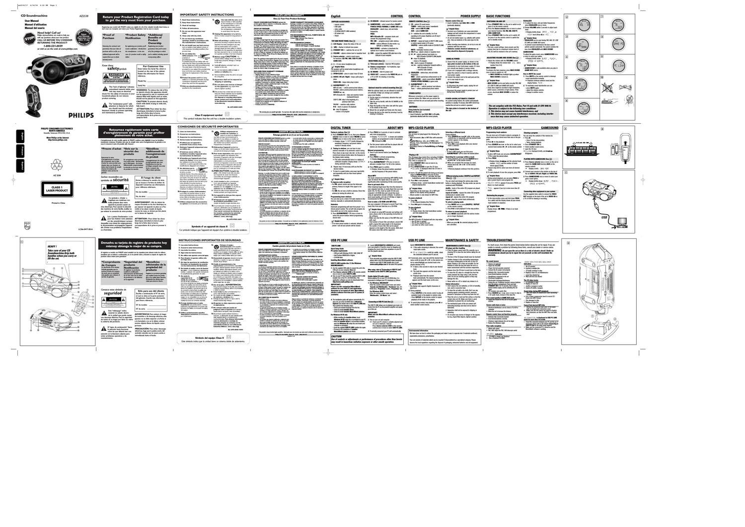 philips az 2538 owners manual