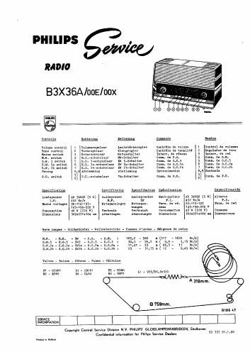 philips b 3 x 36 a service manual