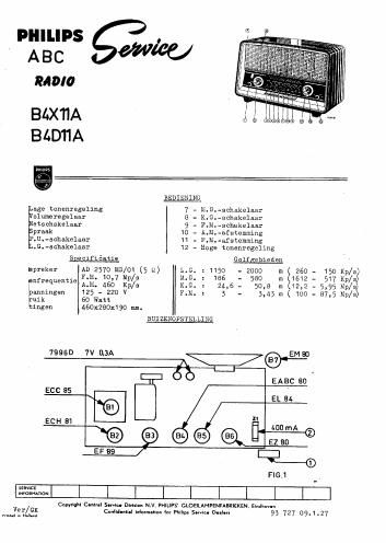 philips b 4 d x 11 a service manual