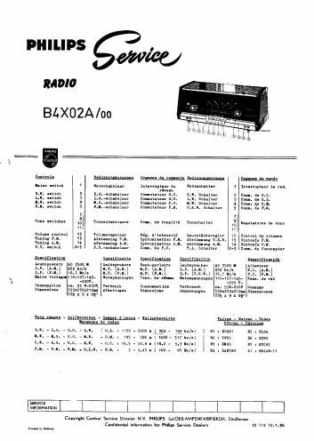 philips b 4 x 02 a service manual