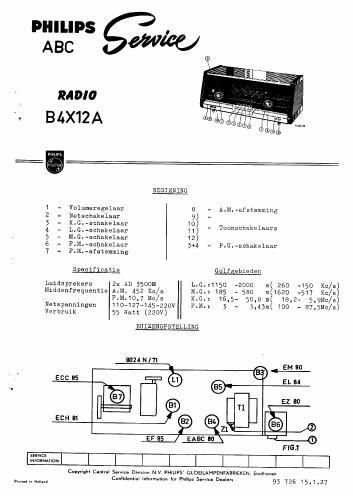 philips b 4 x 12 a service manual