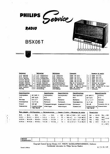 philips b 5 x 06 t service manual