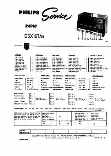 philips b 5 x 16 t service manual