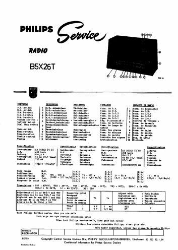 philips b 5 x 26 t service manual