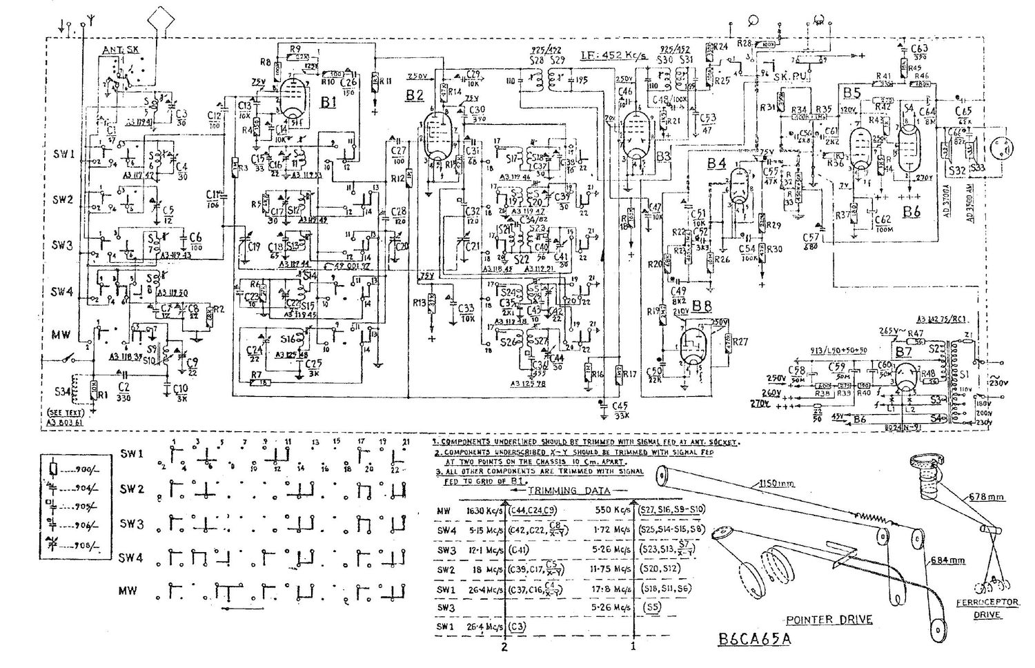 philips b 6 ca 65 a schematic