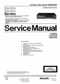 philips cd 460 service manual