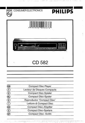 philips cd 582 owners manual